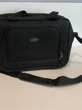 U.S. Traveler 14" Black Accessory travel tote Bag, Adjustable Shoulder Strap